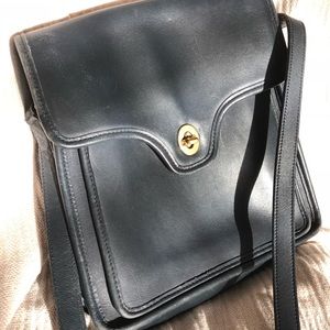 Navy Blue Vintage Coach leather original bag
